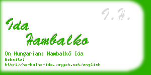 ida hambalko business card